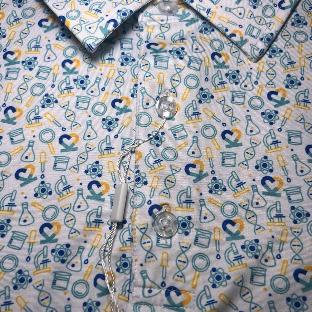 Inward Half Golf Polo Shirt Men Size XL White Performance Chemistry Science NWOT - Picture 8 of 15